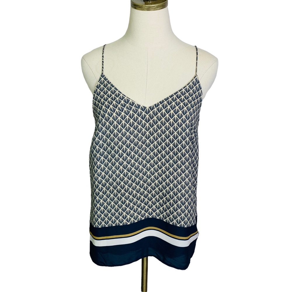 H&M geo print thin strap cami blouse sz 4 / 3171
